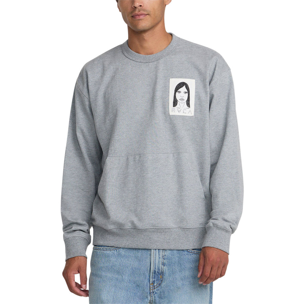 RVCA Sleepy Girl Pocket Crew Sweatshirt - Charcoal Heather