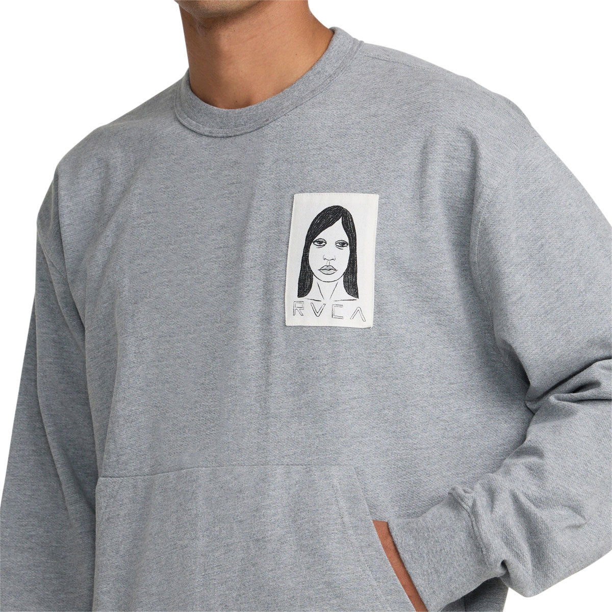 RVCA Sleepy Girl Pocket Crew Sweatshirt - Charcoal Heather