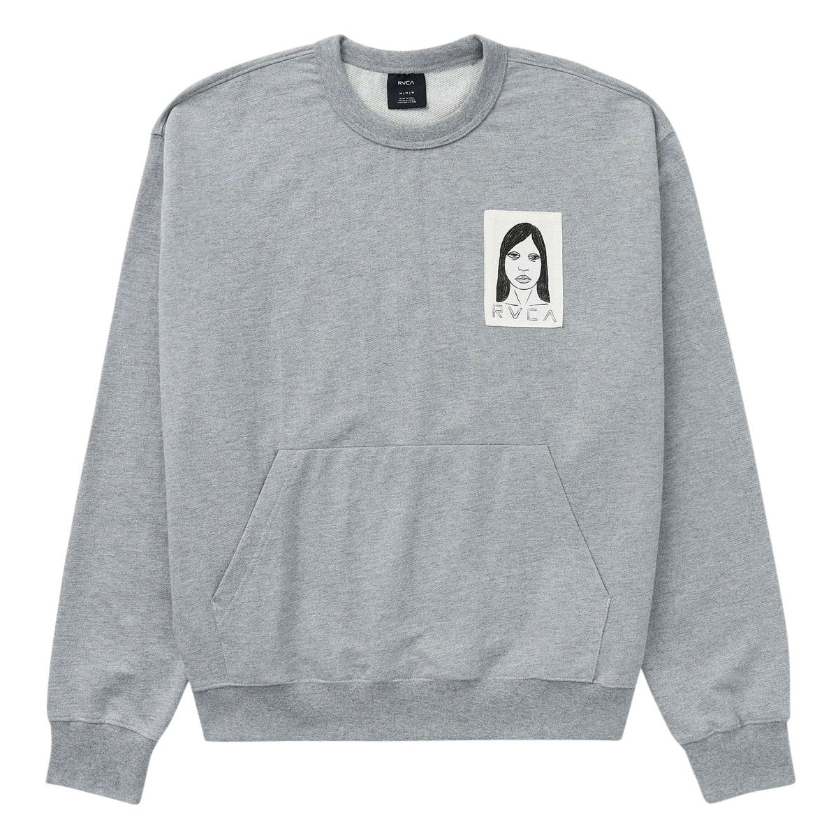 RVCA Sleepy Girl Pocket Crew Sweatshirt - Charcoal Heather