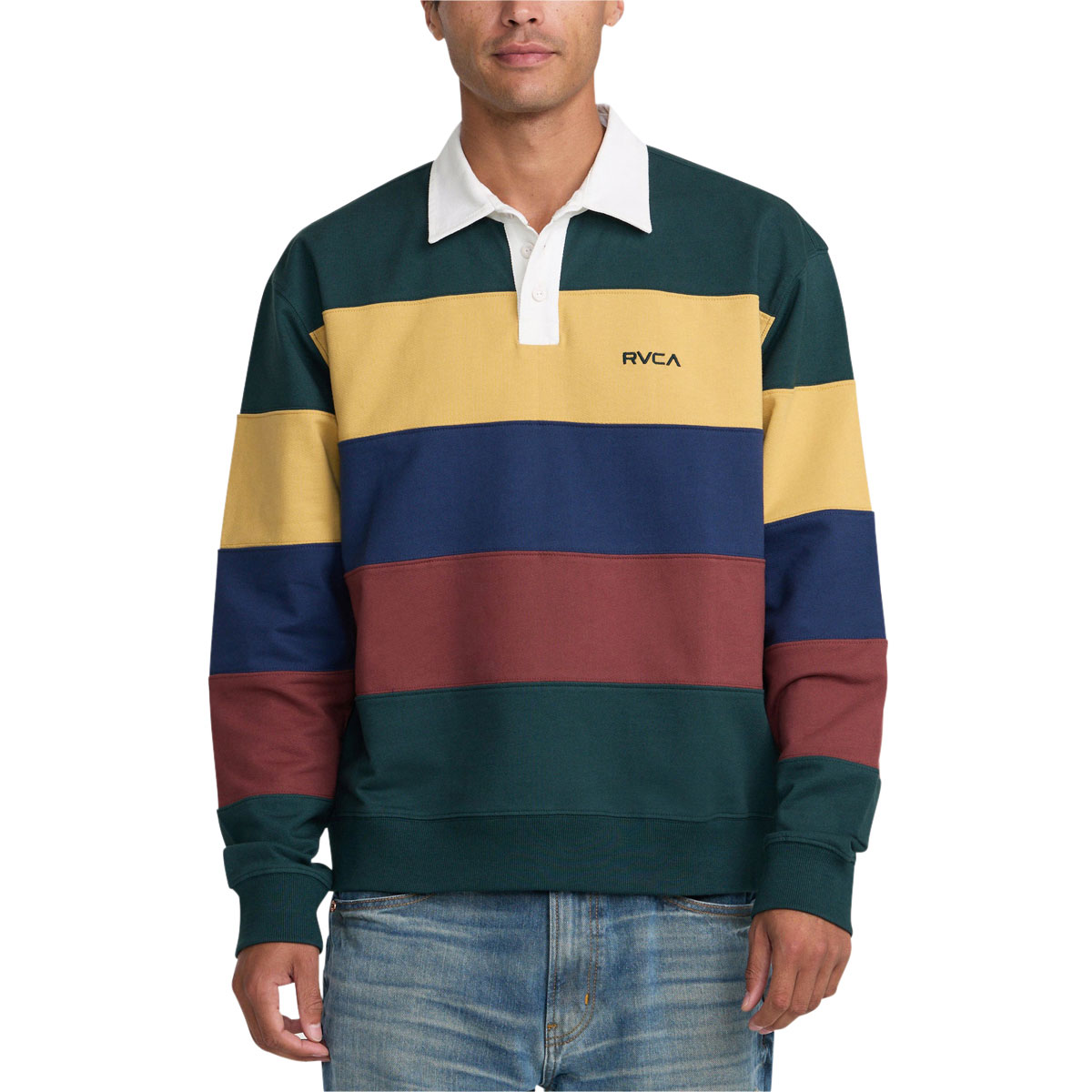 RVCA Insignia Fleece Rugby Sweatshirt - Dusty Green
