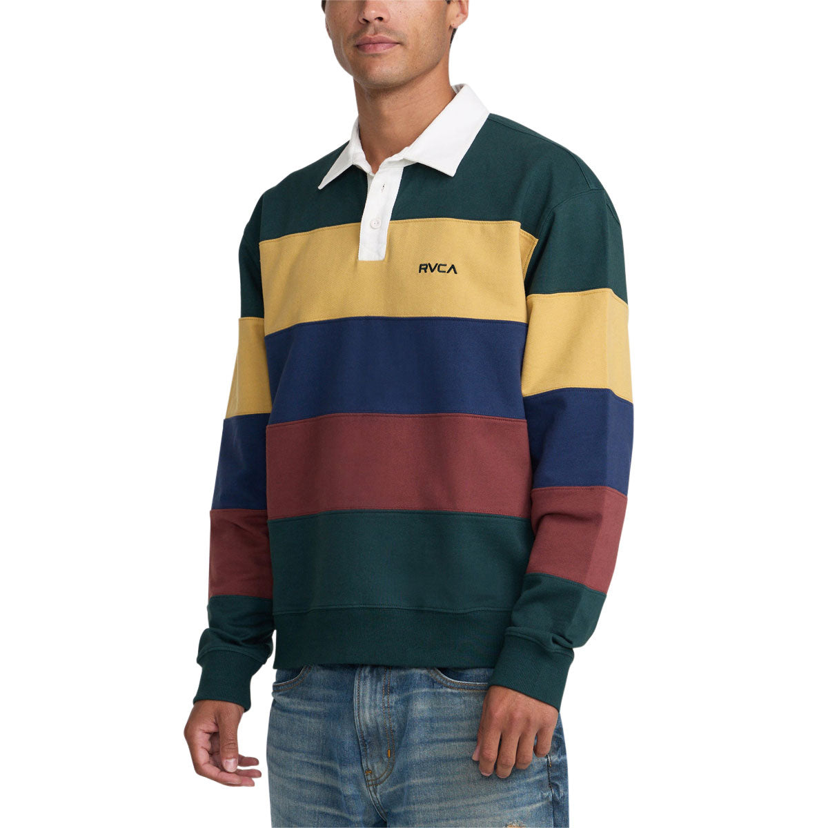 RVCA Insignia Fleece Rugby Sweatshirt - Dusty Green