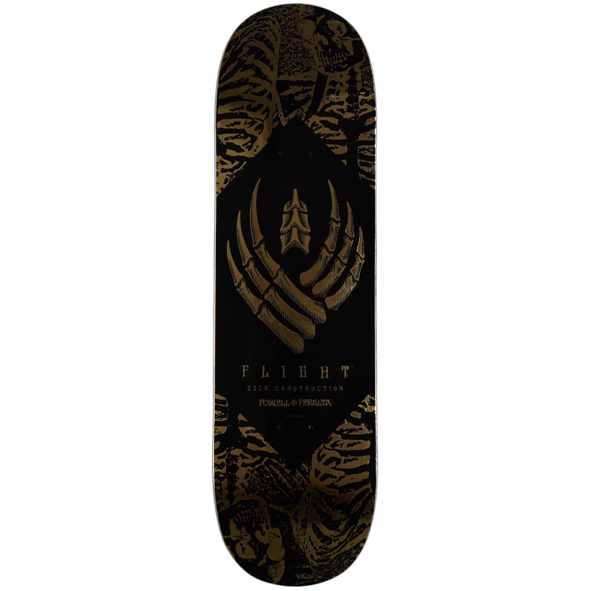 Powell-Peralta Flight Skeleton Skateboard Deck - Gold Foil - 8.63"