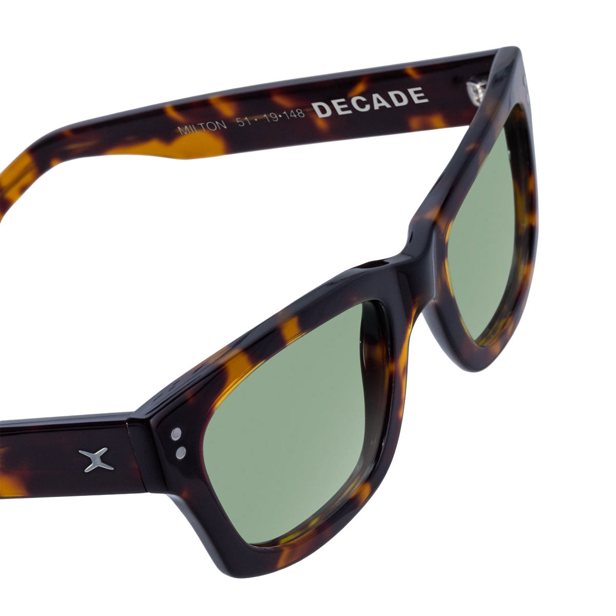 Decade Milton 60s Sunglasses - Tortoise Acetate/Green CR39