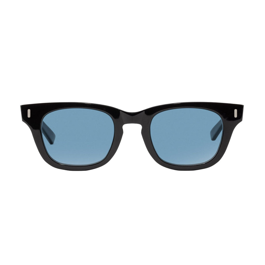 Decade Earl 50s Sunglasses - Gloss Black Acetate/Blue CR39