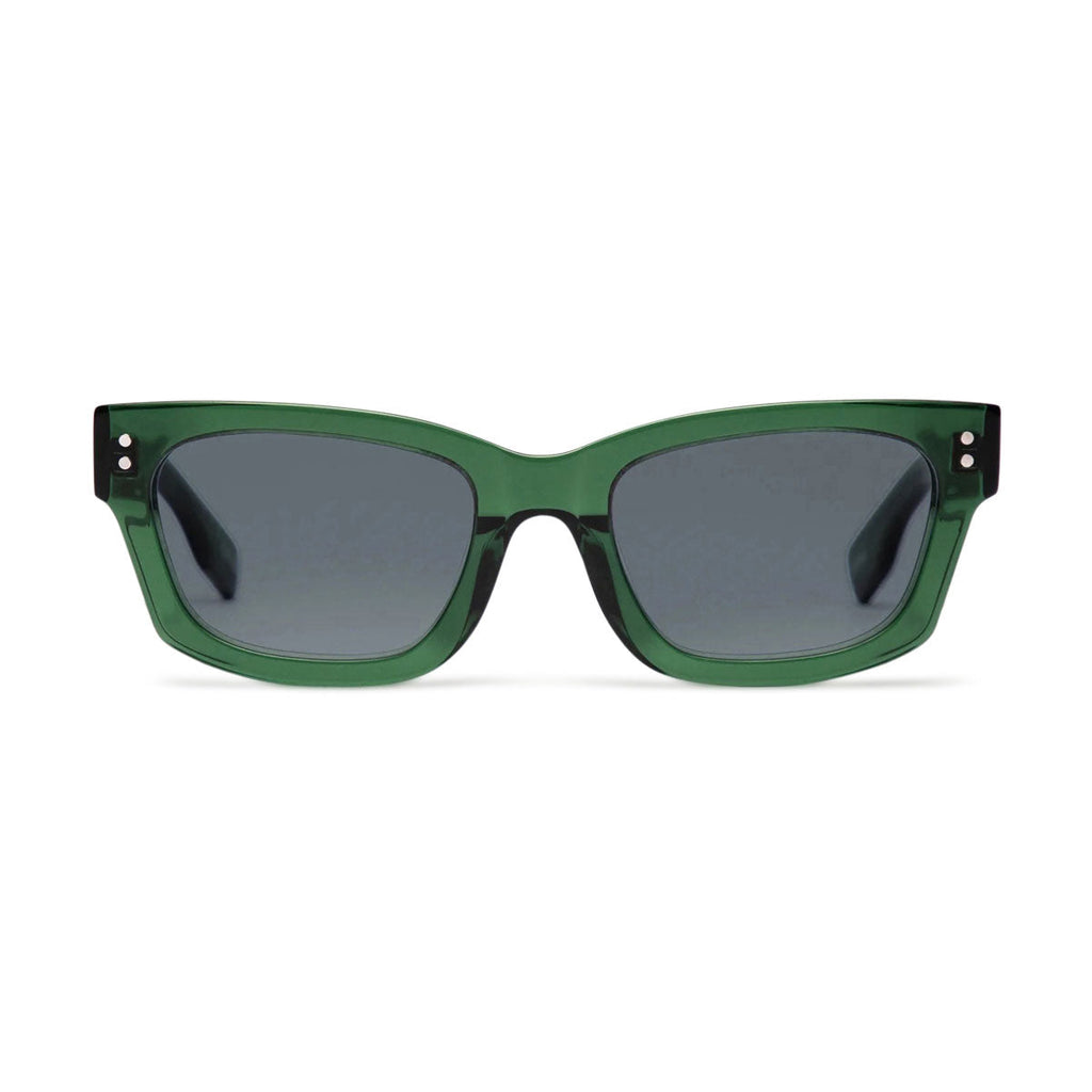 Decade Milton 60s Sunglasses - Crystal Green Acetate/Grey Tac Polarized