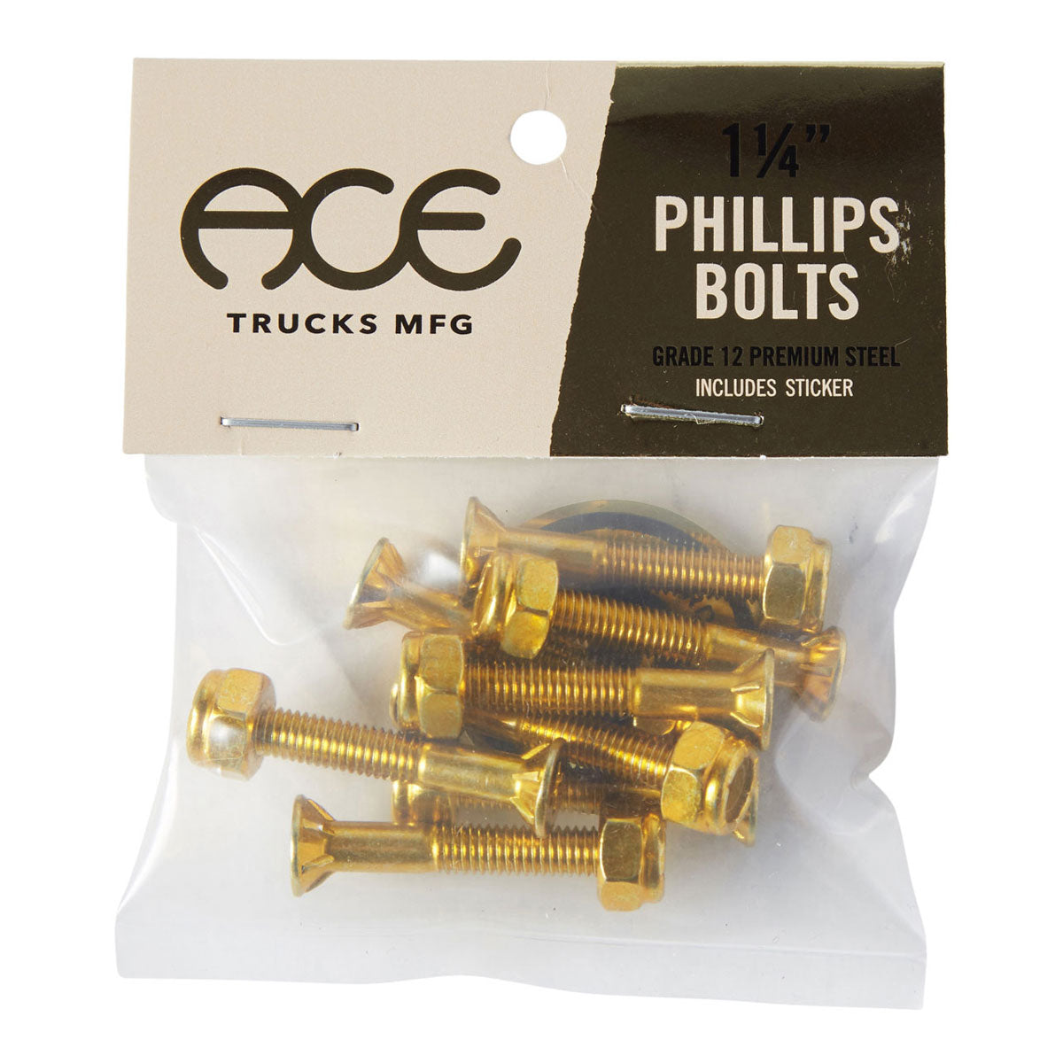 Ace Phillips Bolts Hardware - Gold - 1.25"