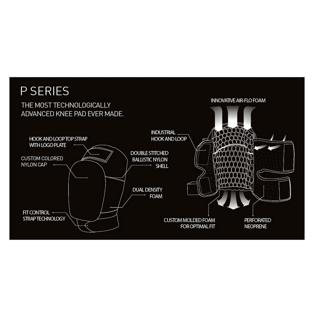 Destroyer P Series Knee Pads - Black/White