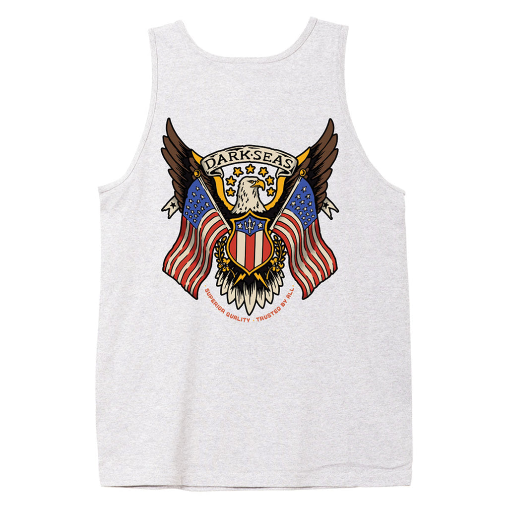 Dark Seas Land Of The Free Stock Tank Top - Heather Grey
