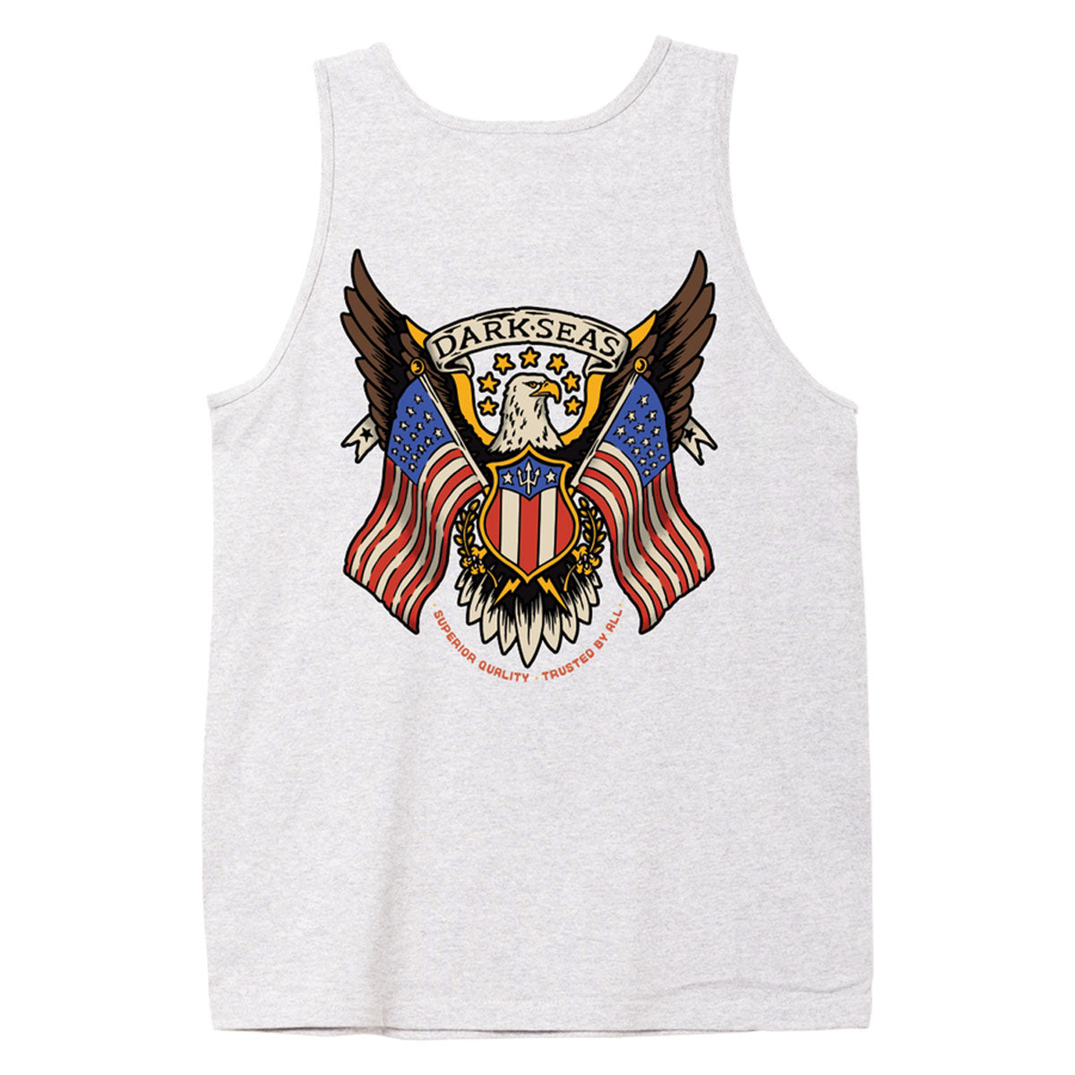 Dark Seas Land Of The Free Stock Tank Top - Heather Grey