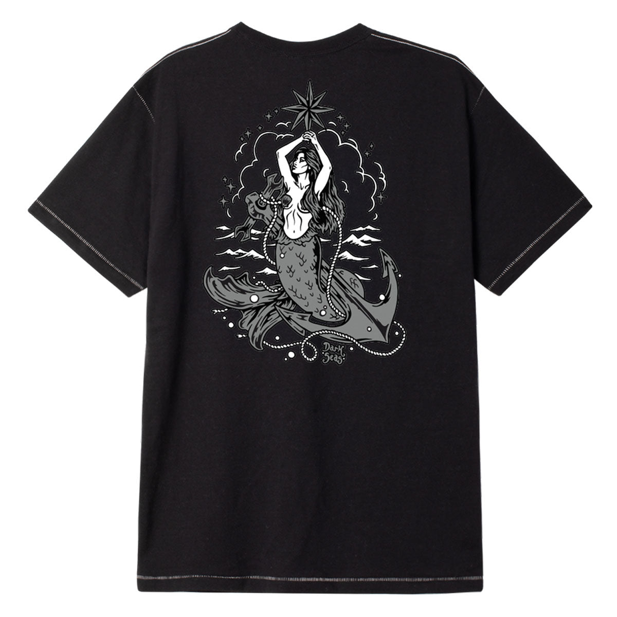 Dark Seas Folklore Blind Stitch Pocket T-Shirt - Heather Black