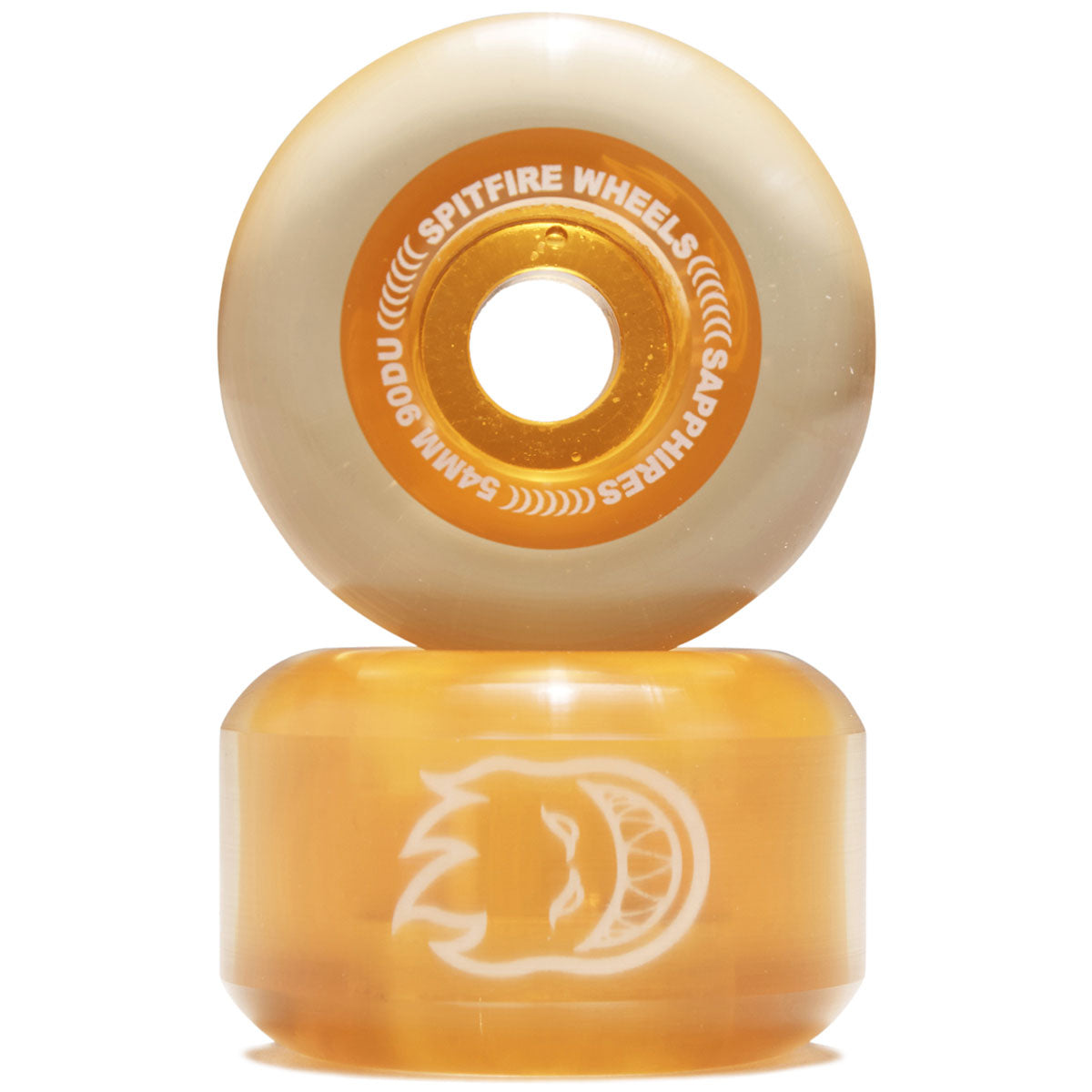 Spitfire 90d Sapphires Skateboard Wheels - Clear Orange - 54mm