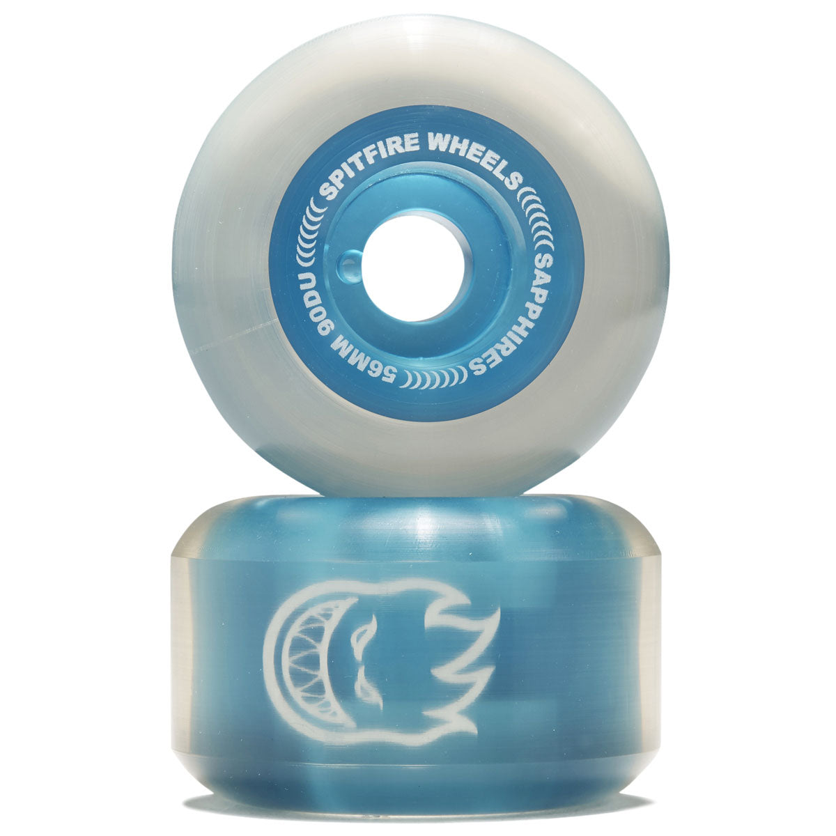 Spitfire 90d Sapphires Skateboard Wheels - Clear Blue - 56mm