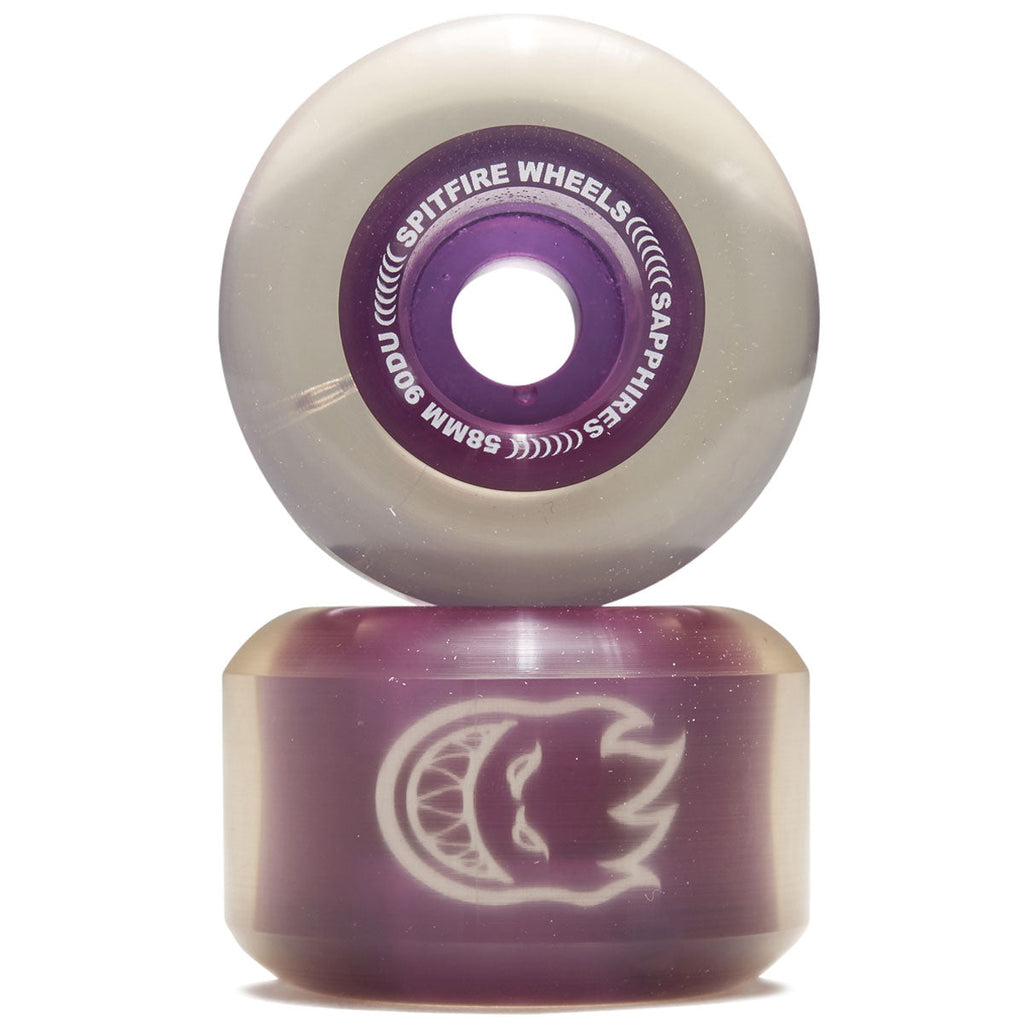 Spitfire 90d Sapphires Skateboard Wheels - Clear Purple - 58mm