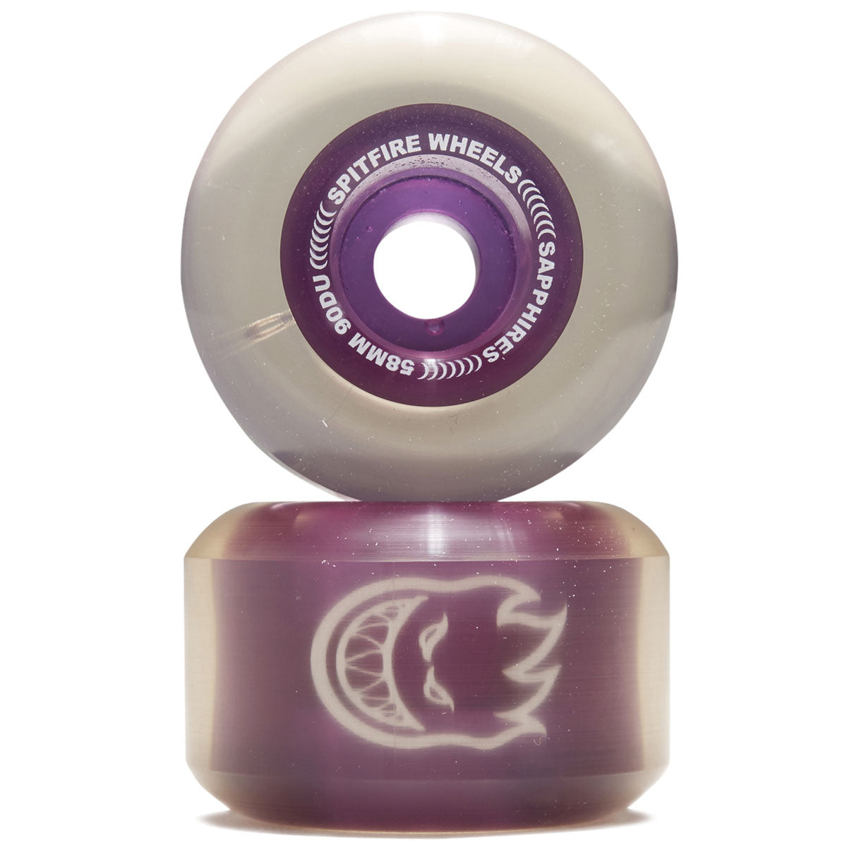 Spitfire 90d Sapphires Skateboard Wheels - Clear Purple - 58mm
