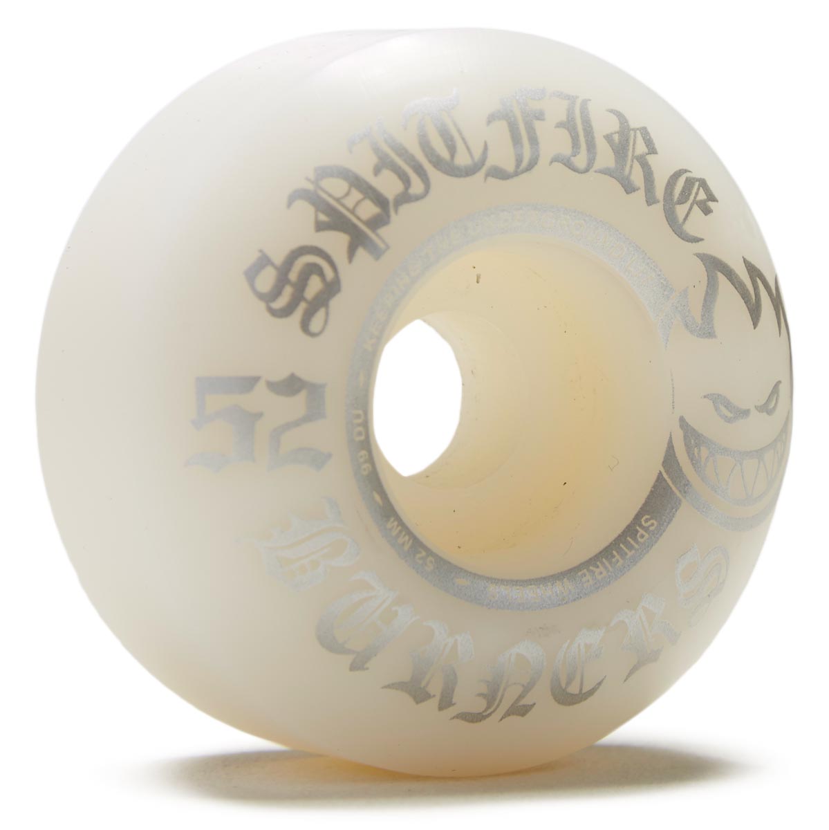Spitfire 99du Burner Skateboard Wheels - White/Silver - 52mm