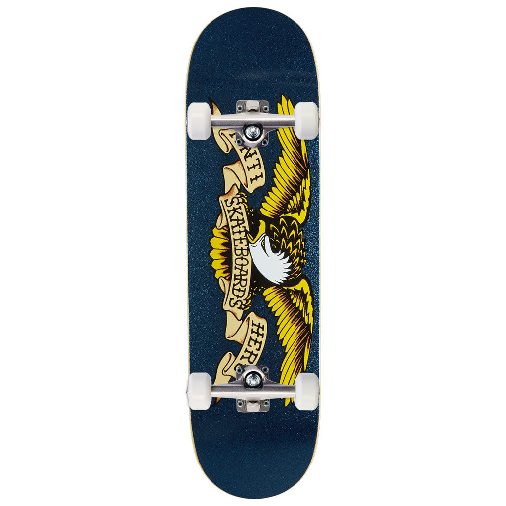 Anti-Hero Classic Eagle Easyrider Skateboard Complete - Blue Sparkle - 8.50"