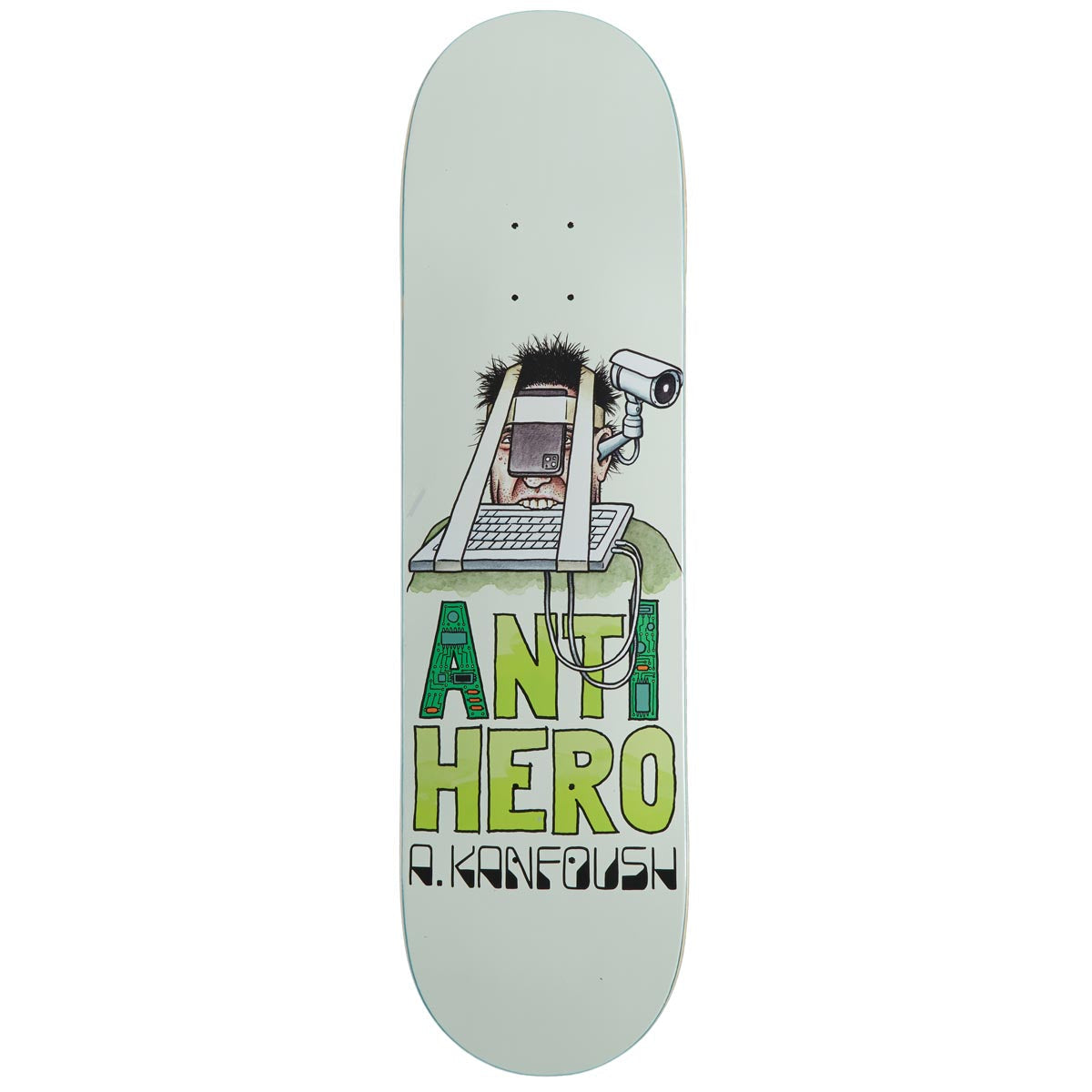 Anti-Hero Kanfoush Anti Intelligence Skateboard Deck - White - 8.40"