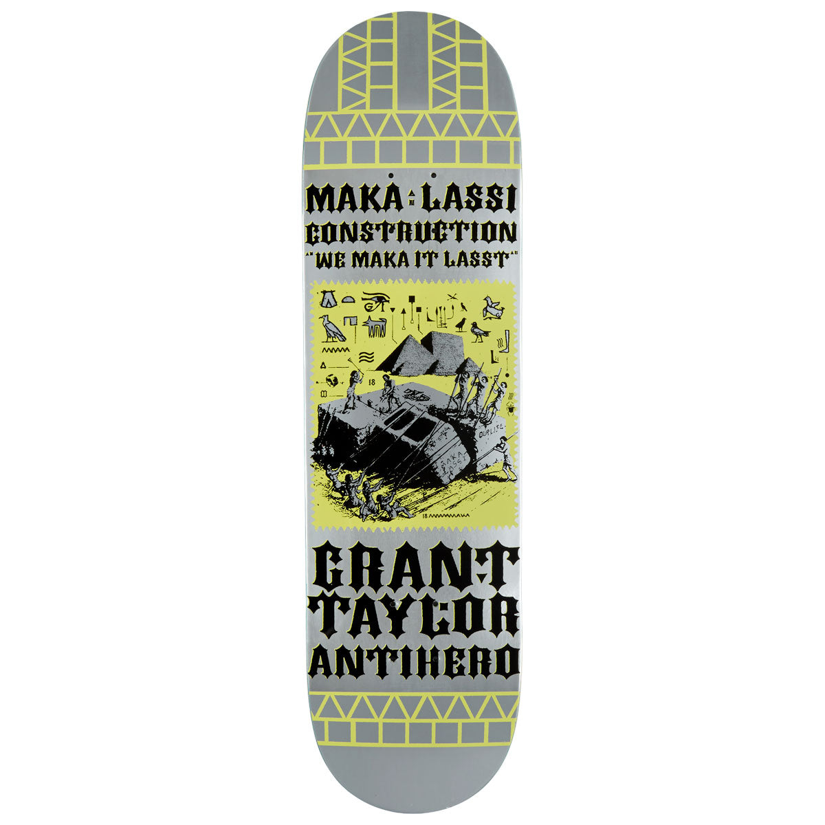 Anti-Hero Grant Makalassi Construction Re-color DBX Skateboard Deck - Silver - 8.50"