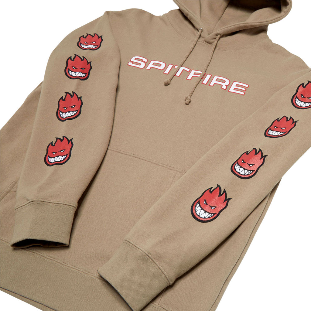 Spitfire Classic '87 Bighead Fill Sleeve Hoodie - Sandstone/Red/White/Black