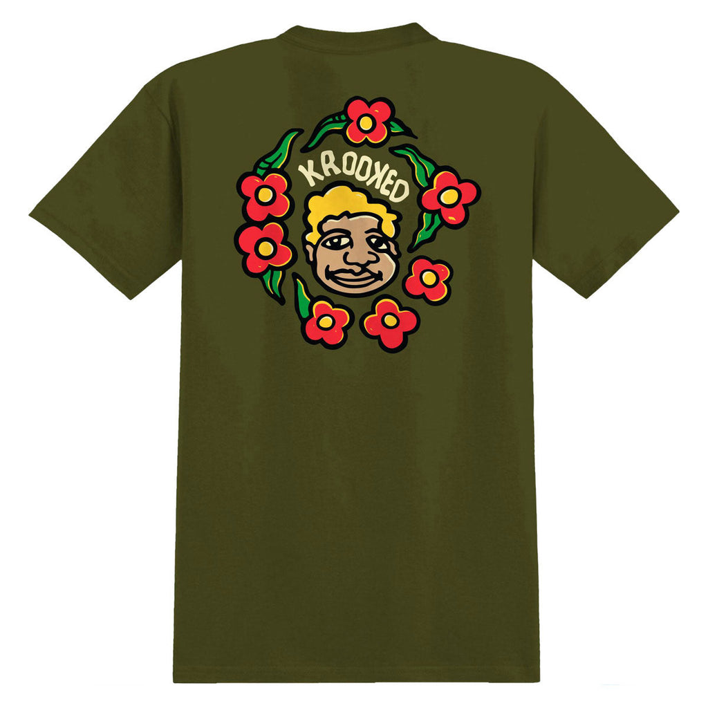 Krooked MG T-Shirt - Military Green/Black/Multi Color