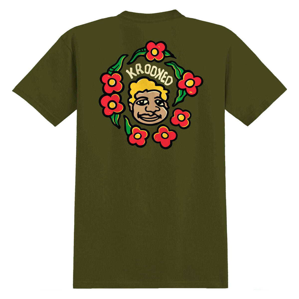Krooked MG T-Shirt - Military Green/Black/Multi Color