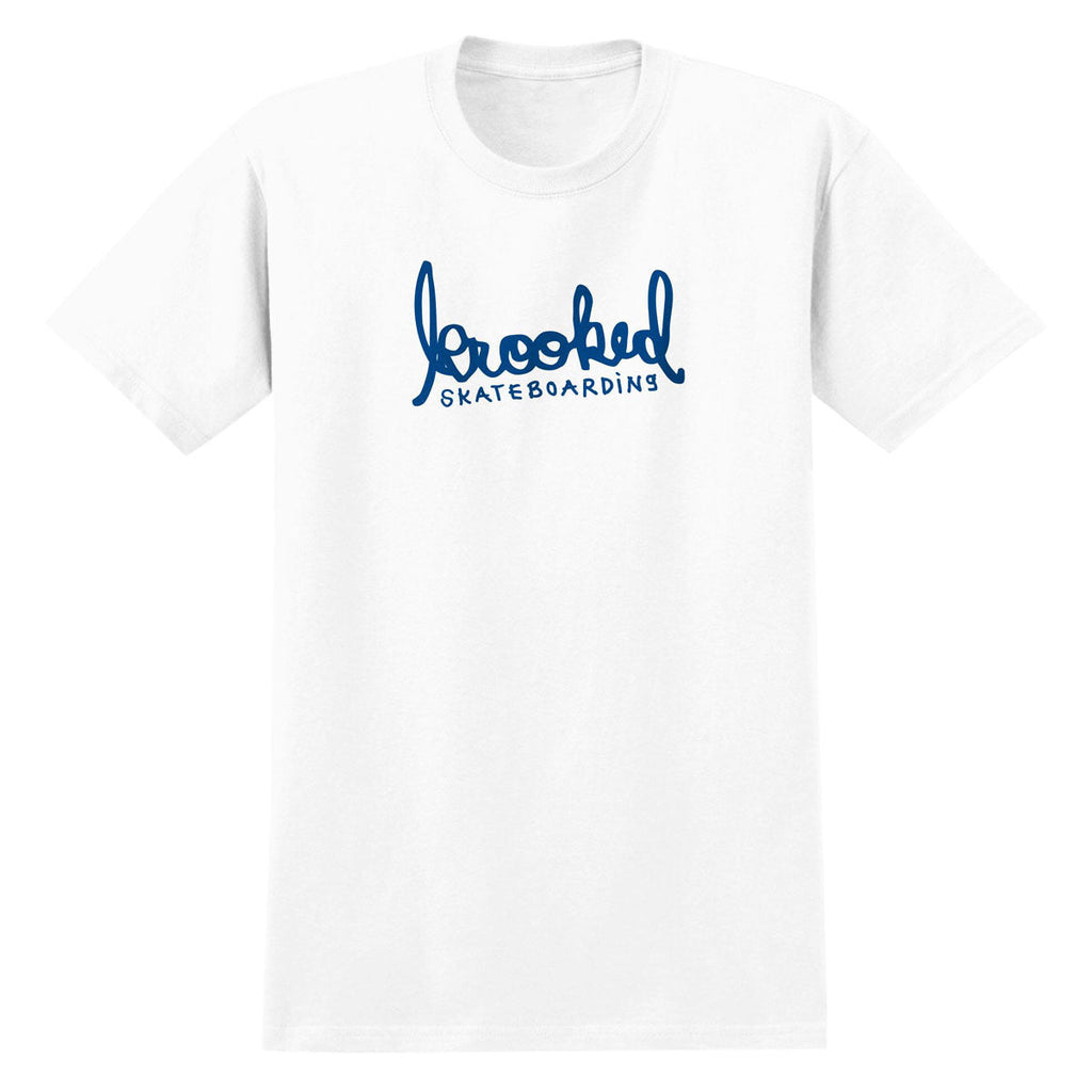Krooked Skript T-Shirt - White/Blue