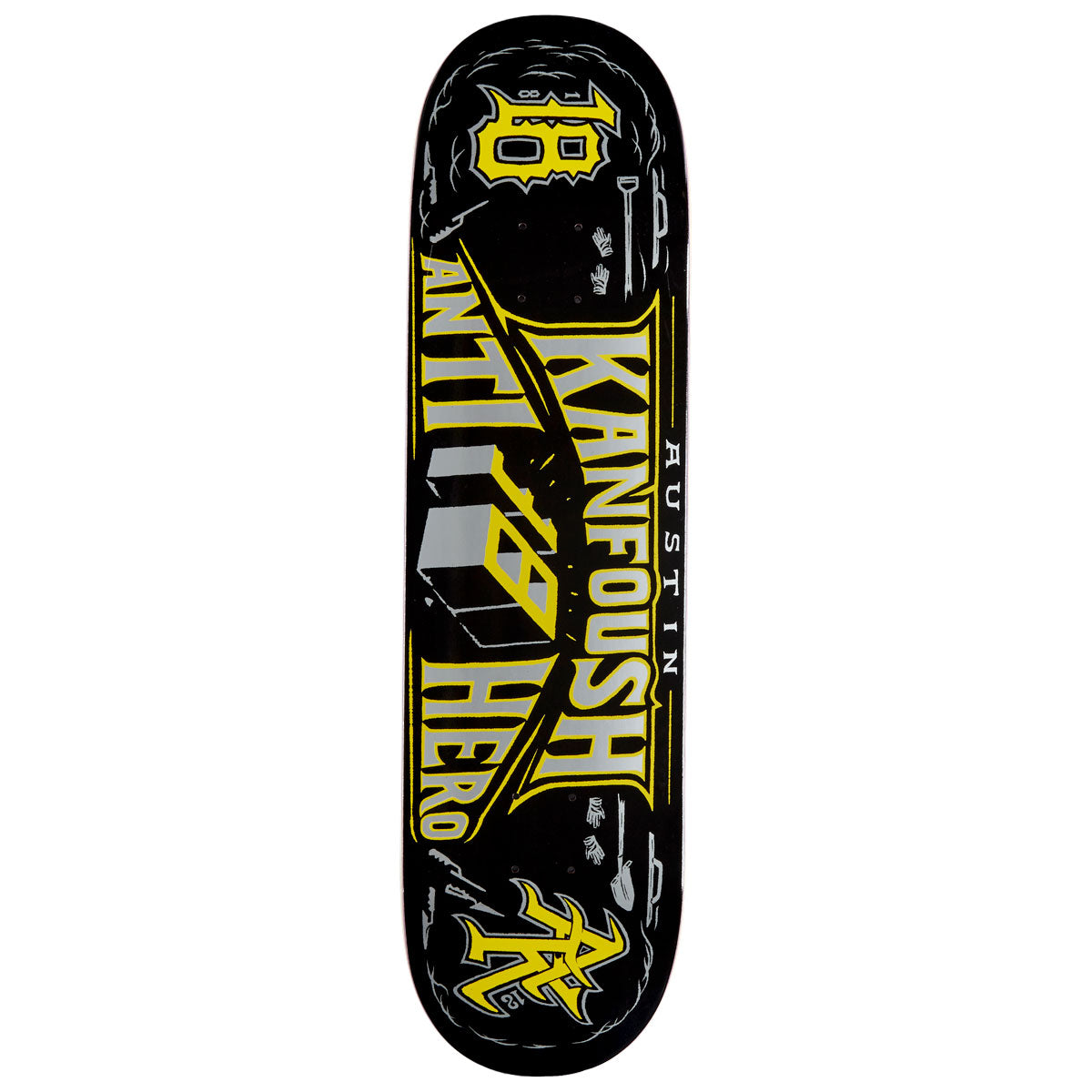 Anti-Hero Kanfoush Customs Skateboard Deck - Black - 8.25"