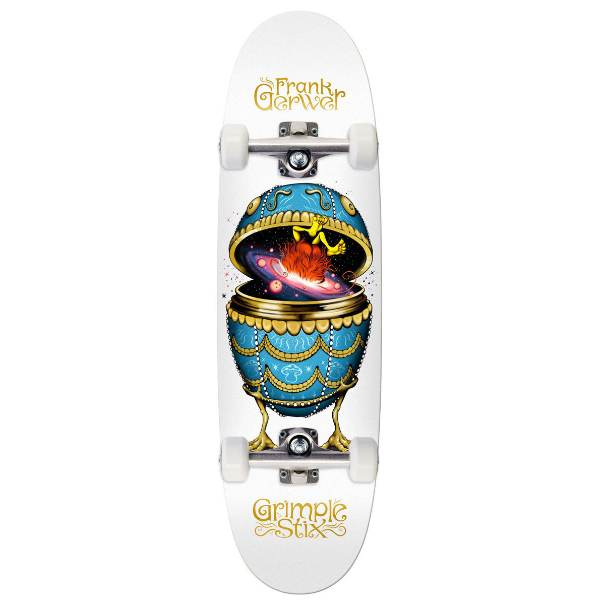 Anti-Hero Gerwer Grimple Stix Fabrage Egg Skateboard Complete - White - 9.10"