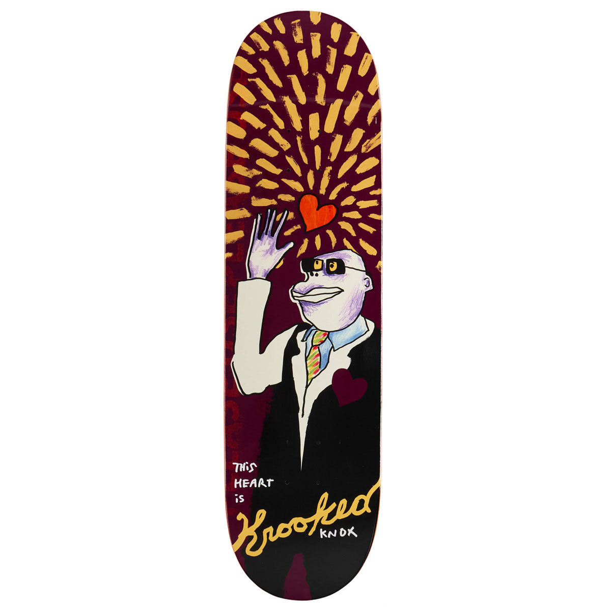 Krooked Knox This Heart Skateboard Deck - Purple - 8.50"