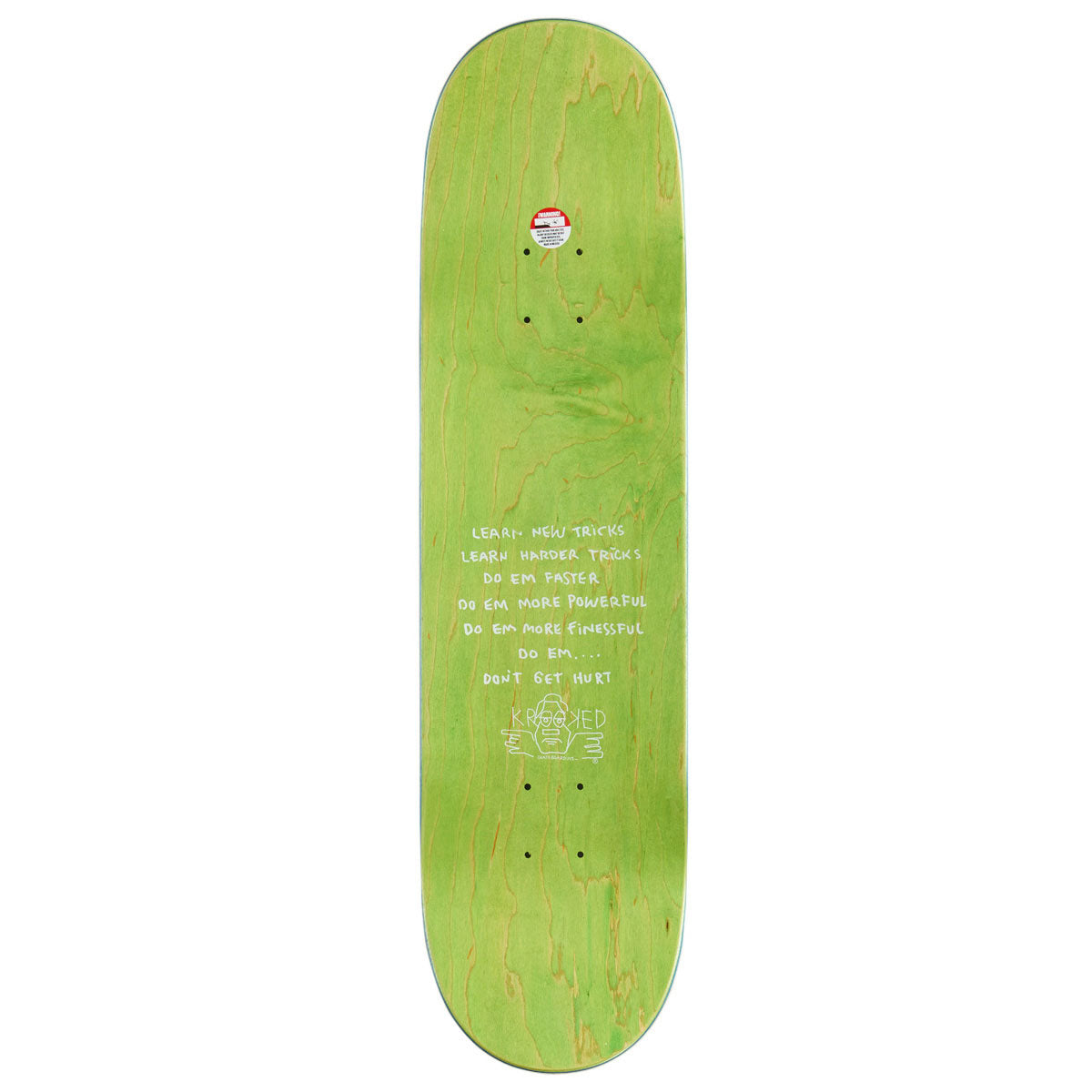 Krooked Cromer Neon Sticker Skateboard Deck - Green - 8.25"