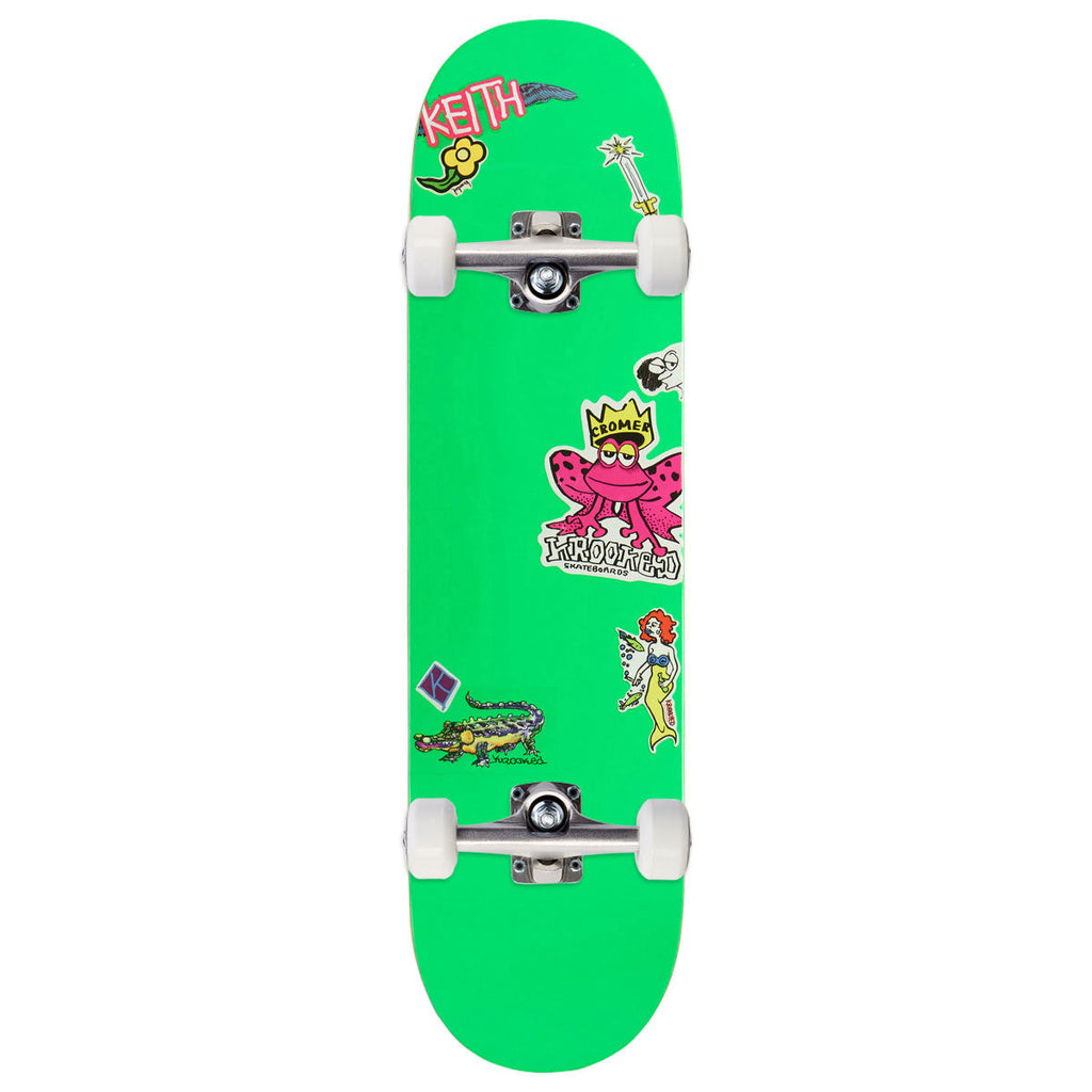 Krooked Cromer Neon Sticker Skateboard Complete - Green - 8.25"