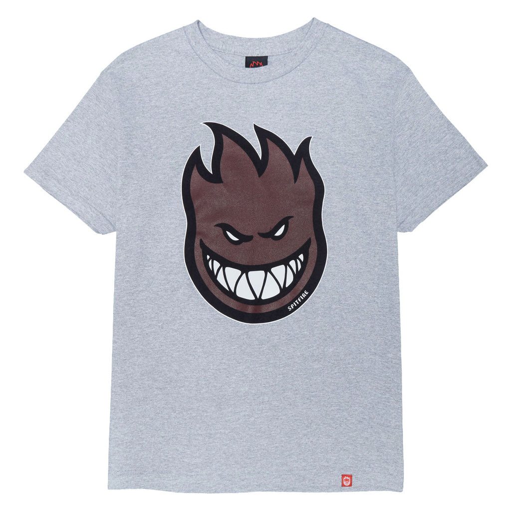 Spitfire Bighead Fill T-Shirt - Heather Grey/Dark Red/Black/White