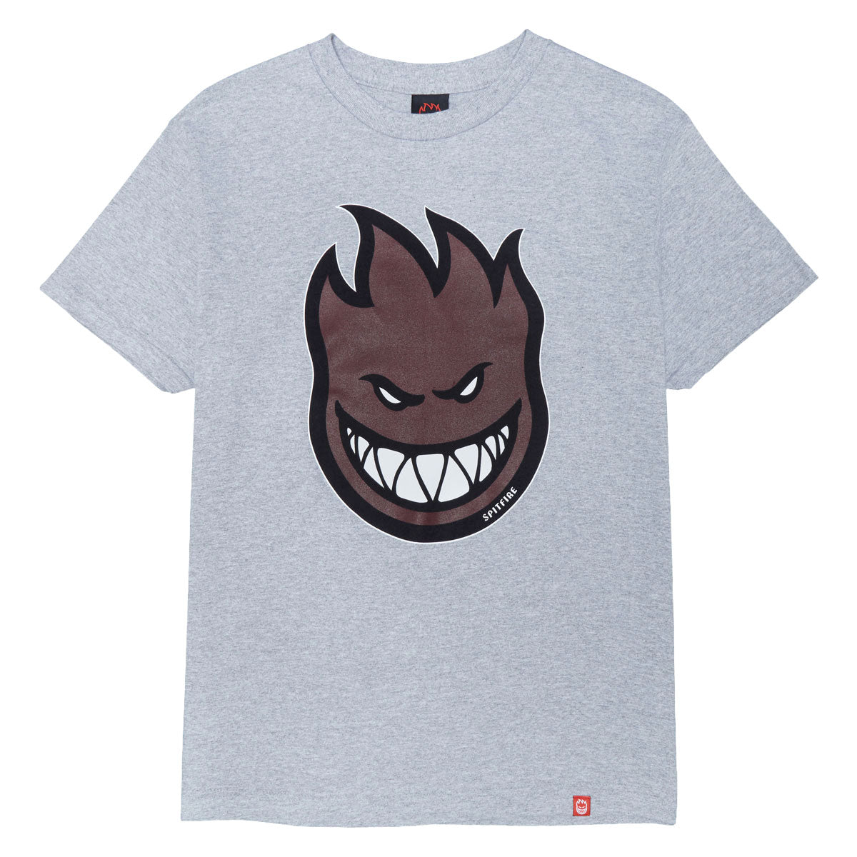 Spitfire Bighead Fill T-Shirt - Heather Grey/Dark Red/Black/White