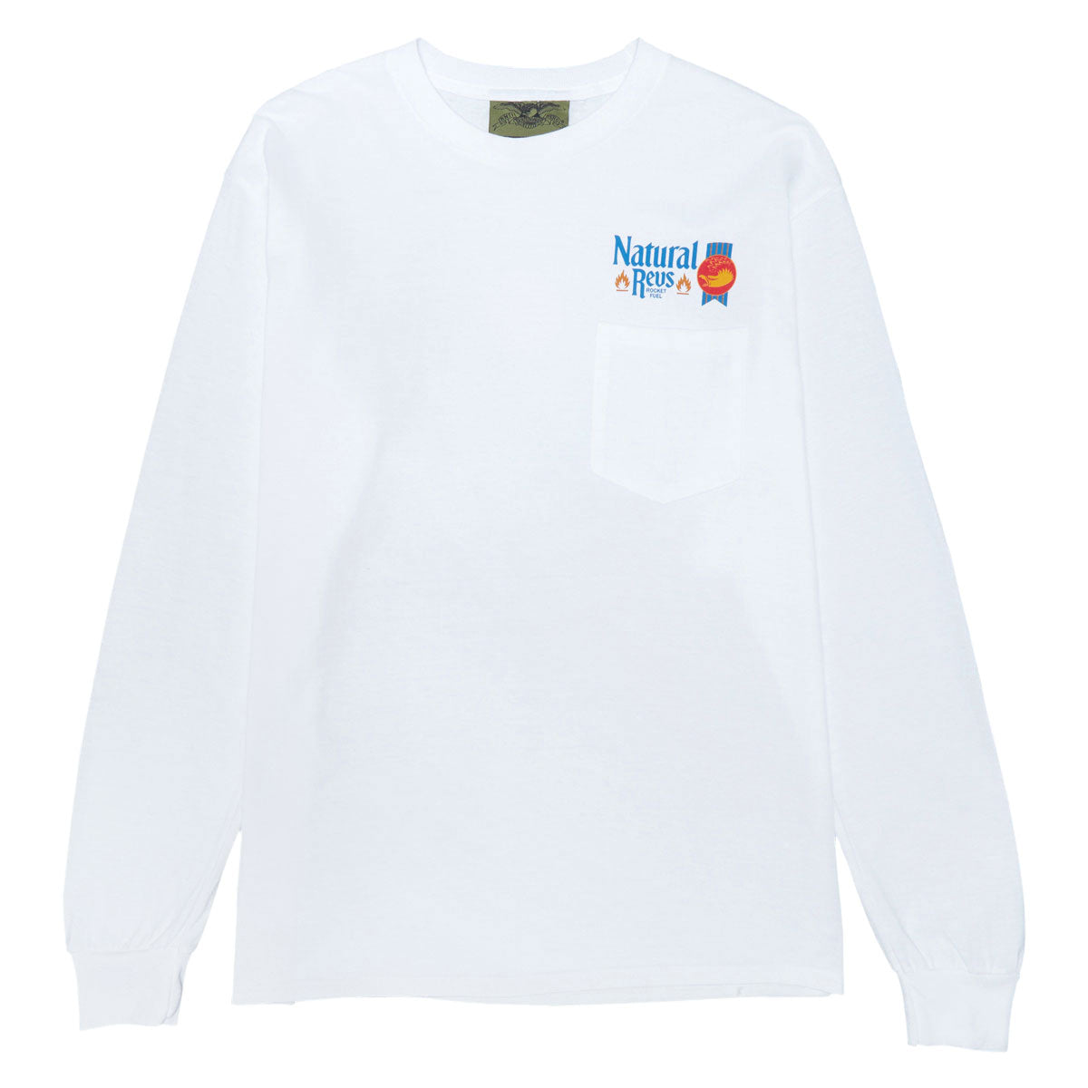 Anti-Hero Natty Revs Long Sleeve Pocket T-Shirt - White/Multi Color