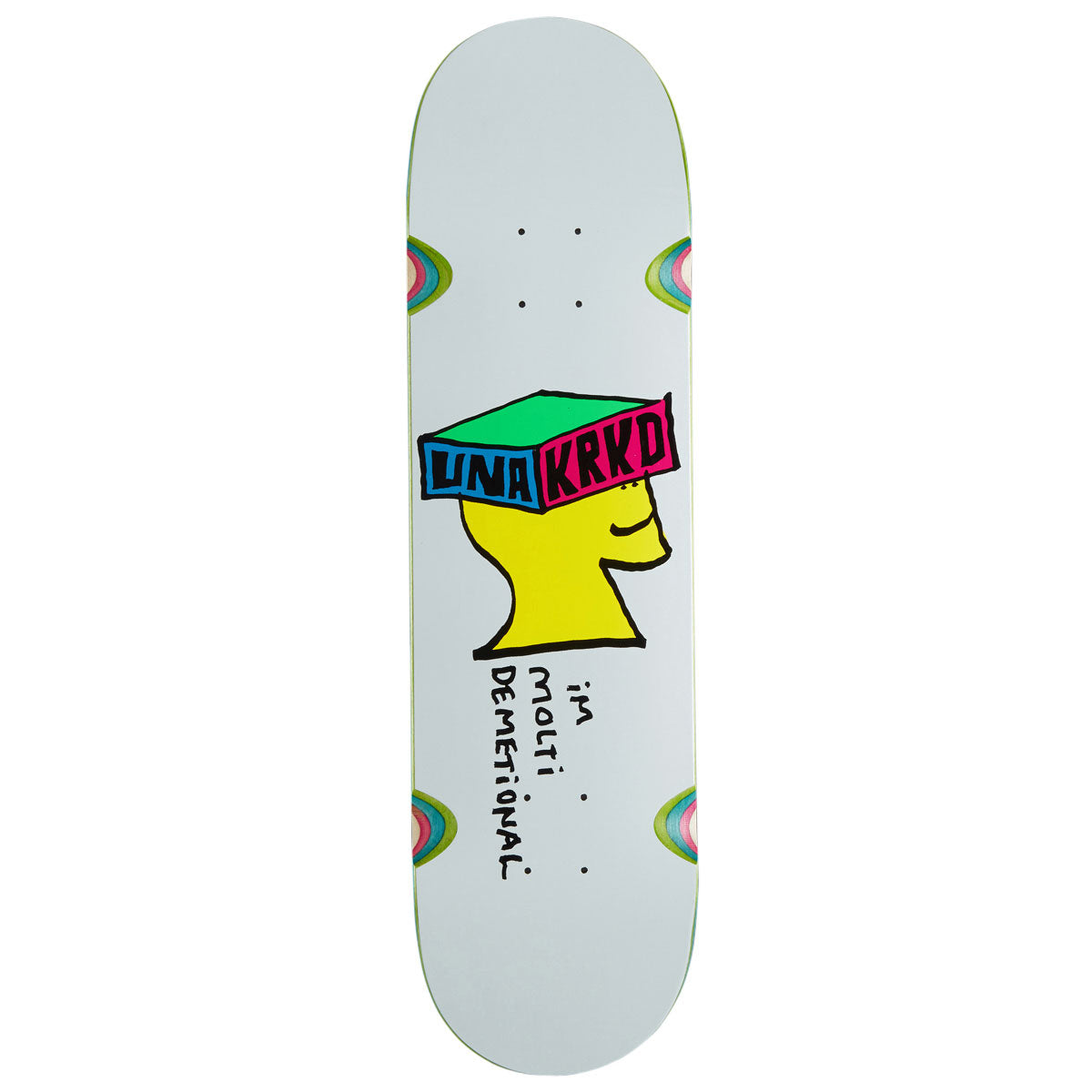 Krooked Una Molti Dementional Skateboard Deck - White - 8.28"