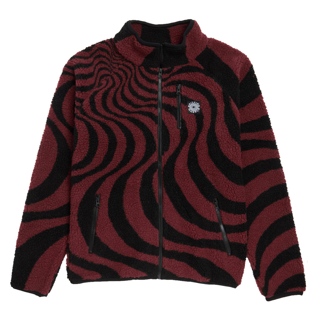 Spitfire Classic '87 Swirl Fleece Jacket - Black/Dark Red