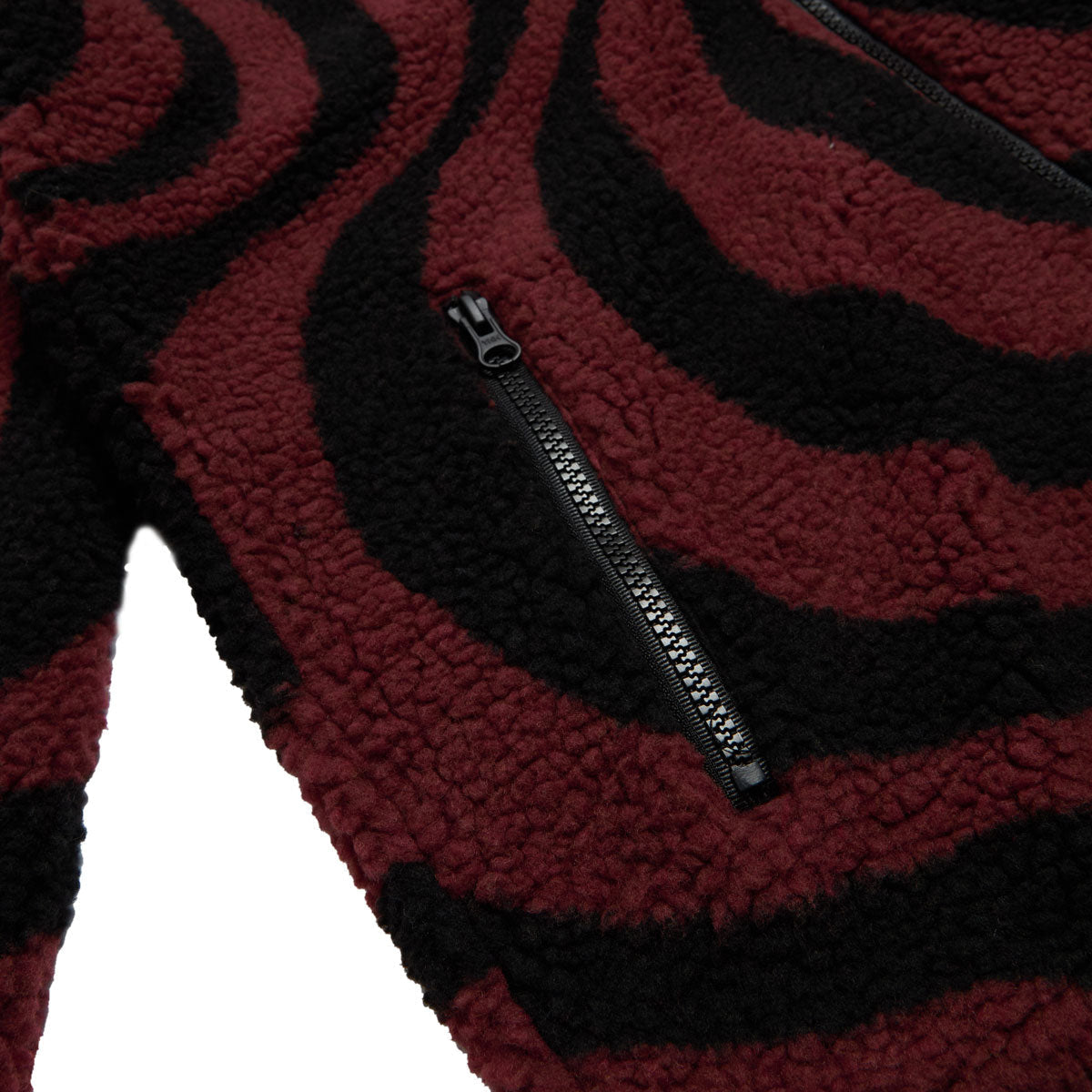 Spitfire Classic '87 Swirl Fleece Jacket - Black/Dark Red
