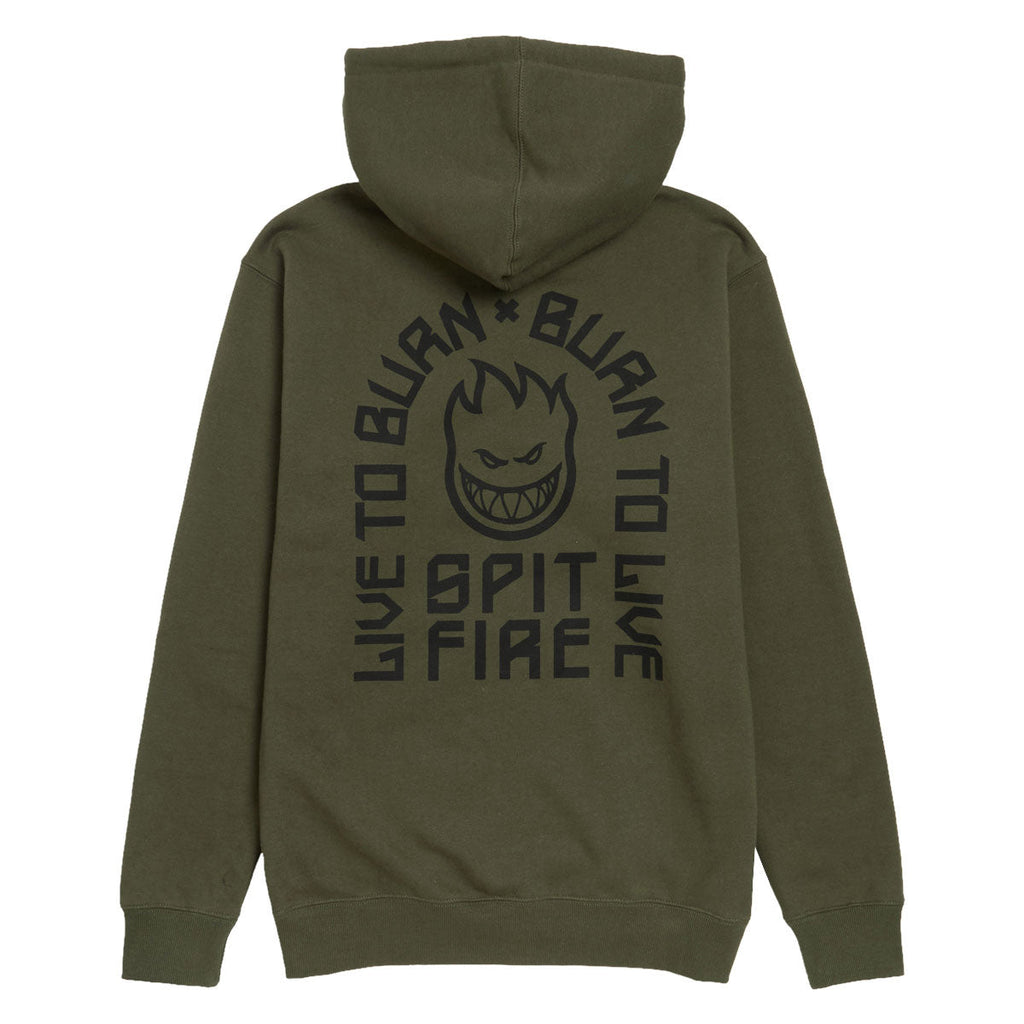 Spitfire LTB Arch Emb Zip Hoodie - Olive
