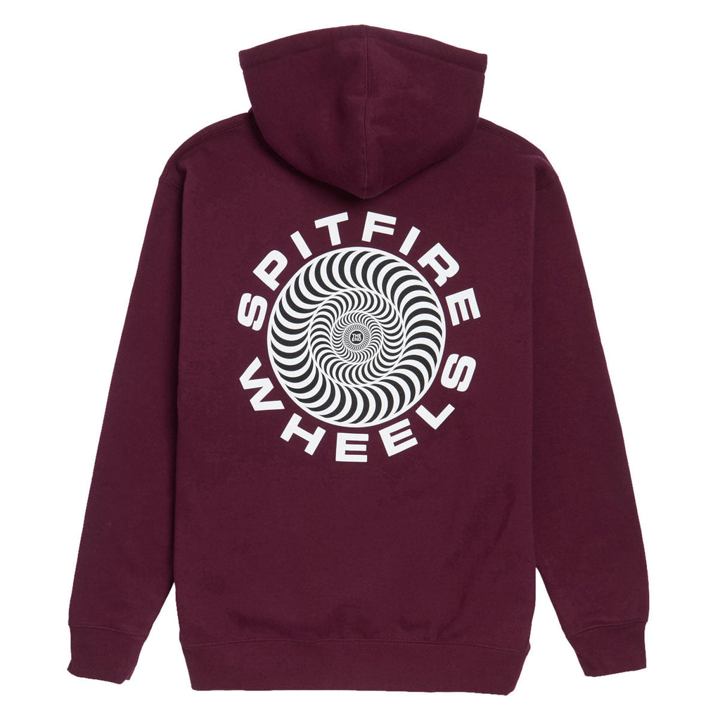Spitfire Classic '87 Swirl Fill Hoodie - Maroon/White/Black Prints