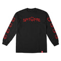 Spitfire Rough Scribble Bighead Sleeve Long Sleeve T-Shirt - Black/Red Prints