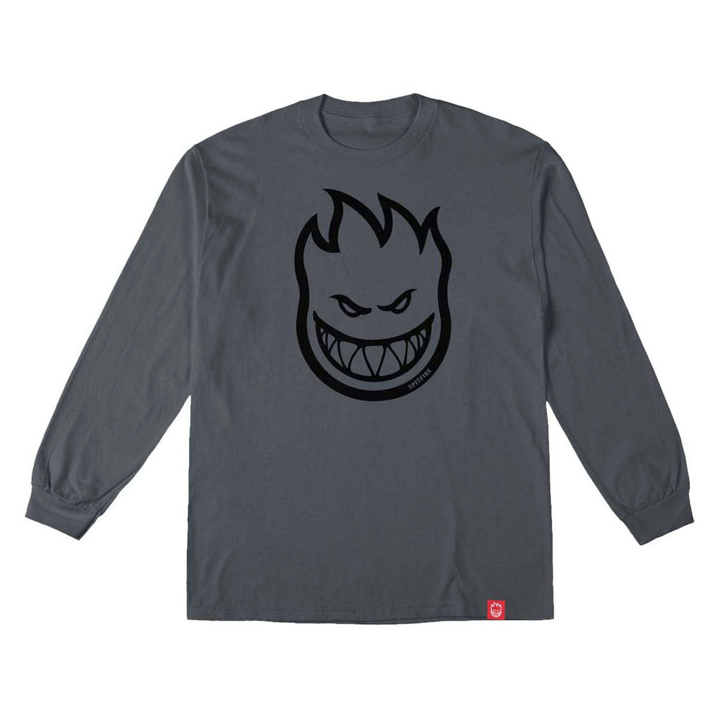 Spitfire Bighead Long Sleeve T-Shirt - Charcoal/Black Print