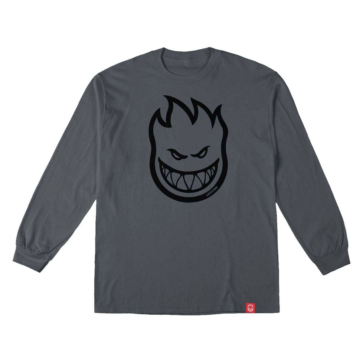 Spitfire Bighead Long Sleeve T-Shirt - Charcoal/Black Print