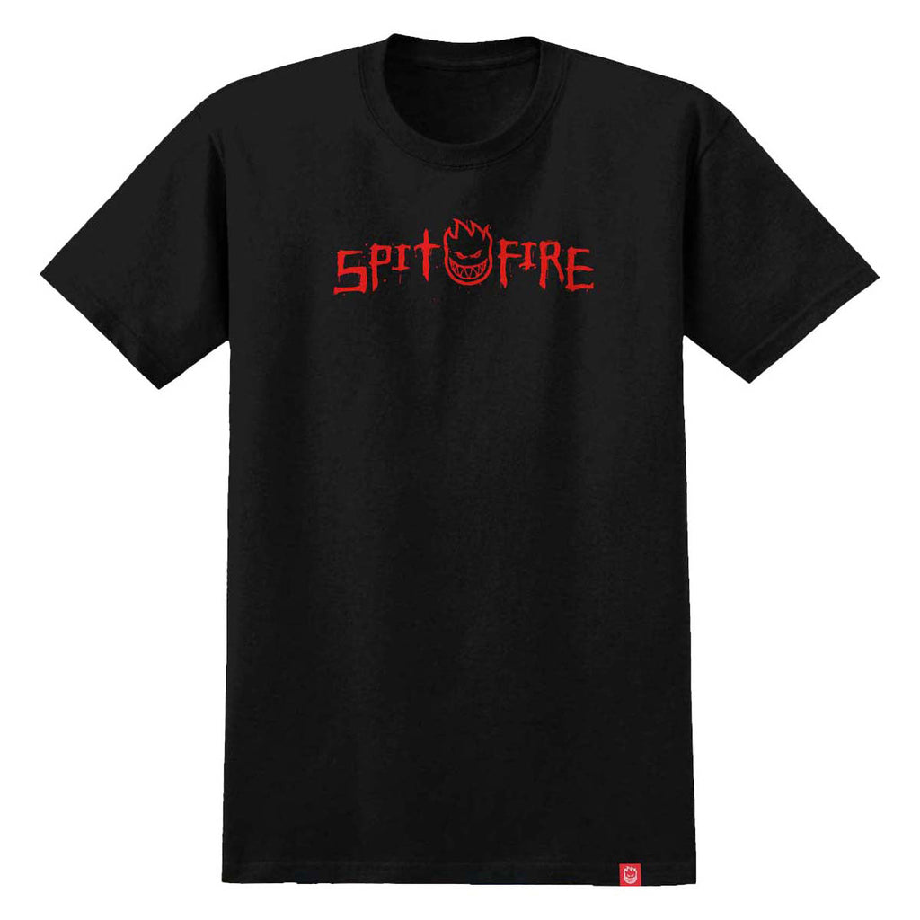 Spitfire Rough Scribble T-Shirt - Black/Red Print