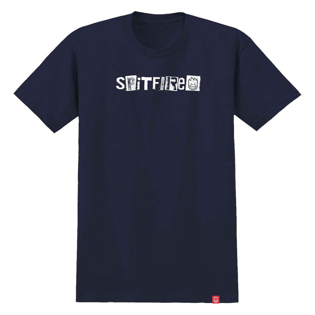 Spitfire Ransom II T-Shirt - True Navy/White Print