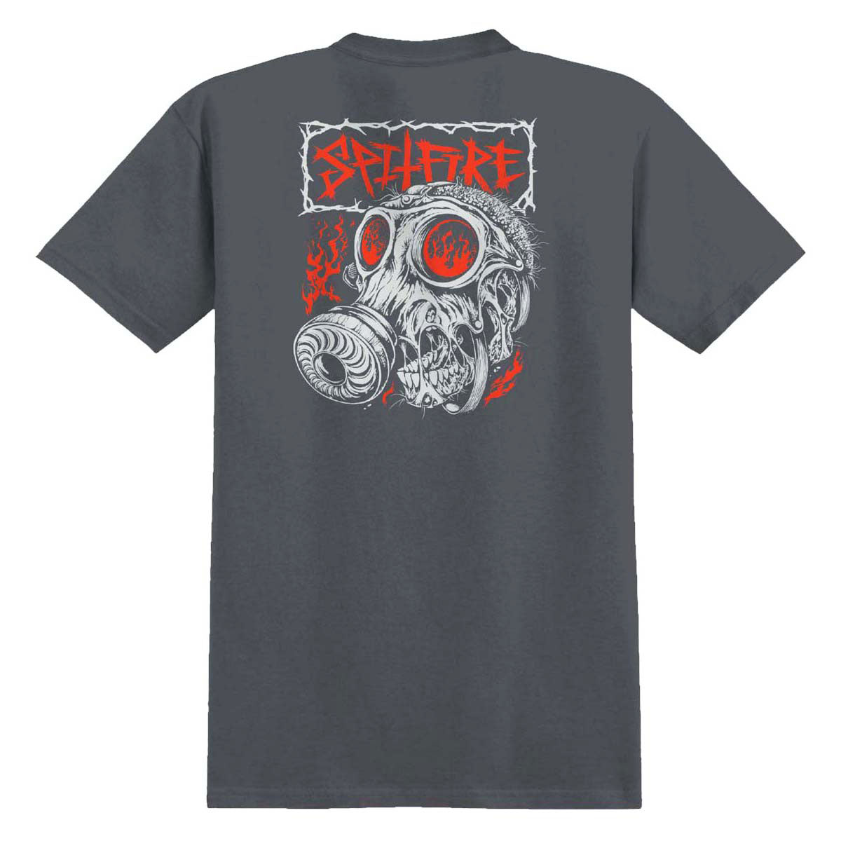 Spitfire Gas Mask T-Shirt - Charcoal/Multi Color Prints