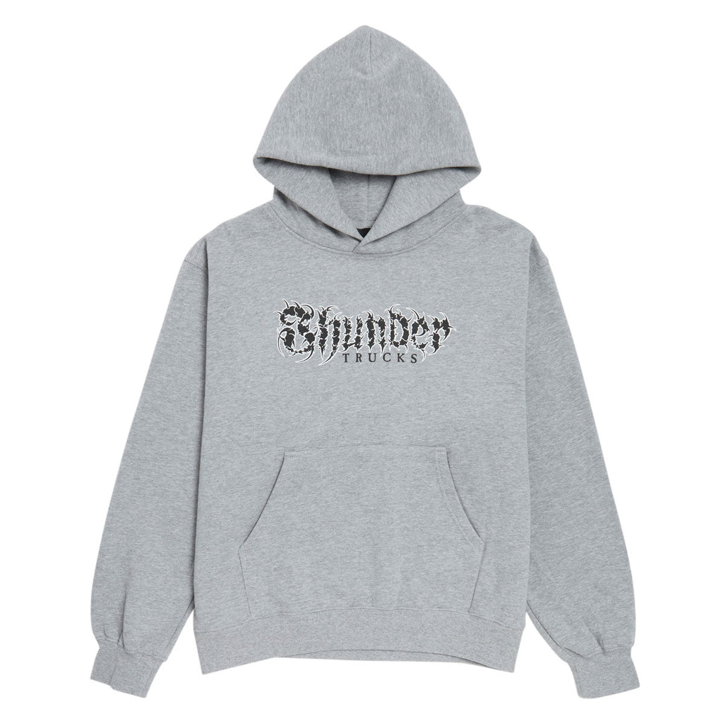 Thunder Vertebrae Script Hoodie - Heather Grey/Black/White Print
