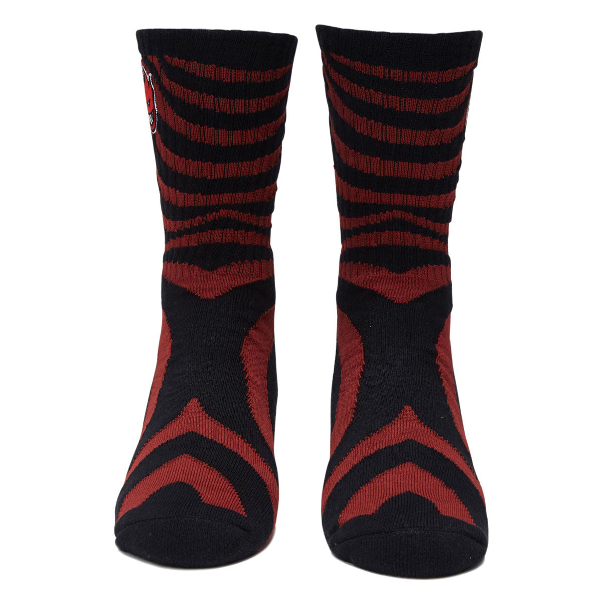 Spitfire Bighead Fill Emb Swirl Socks - Dark Red/Black