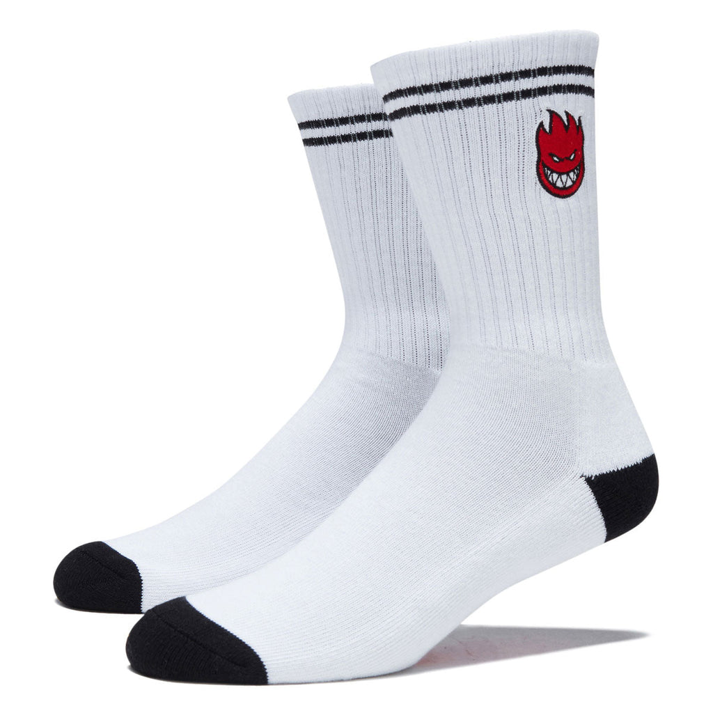 Spitfire Bighead Fill Emb Socks - White/Black/Red