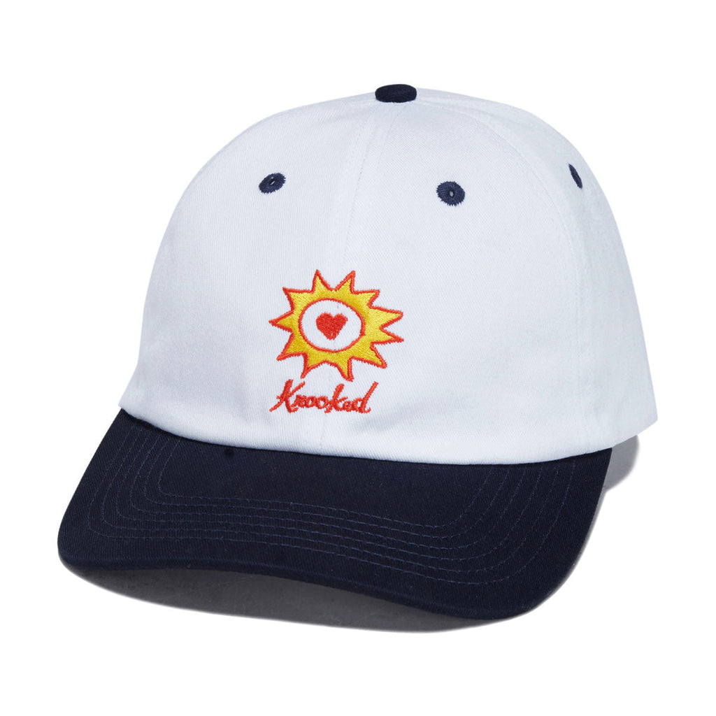 Krooked Sun Heart Hat - White/Navy