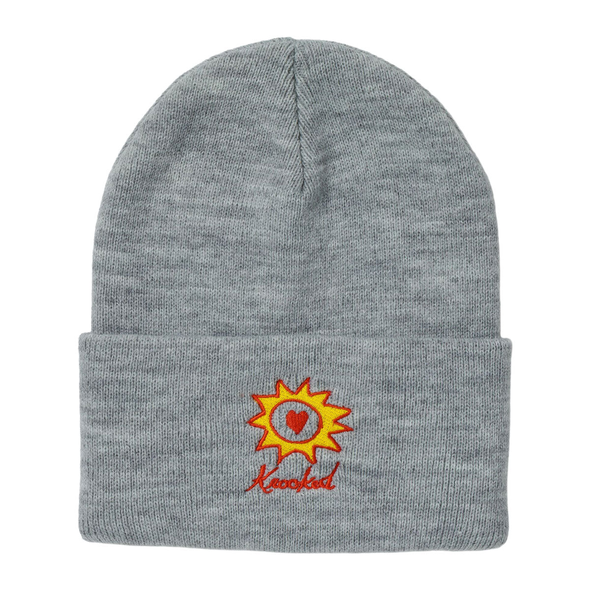 Krooked Sun Heart Beanie - Heather Grey